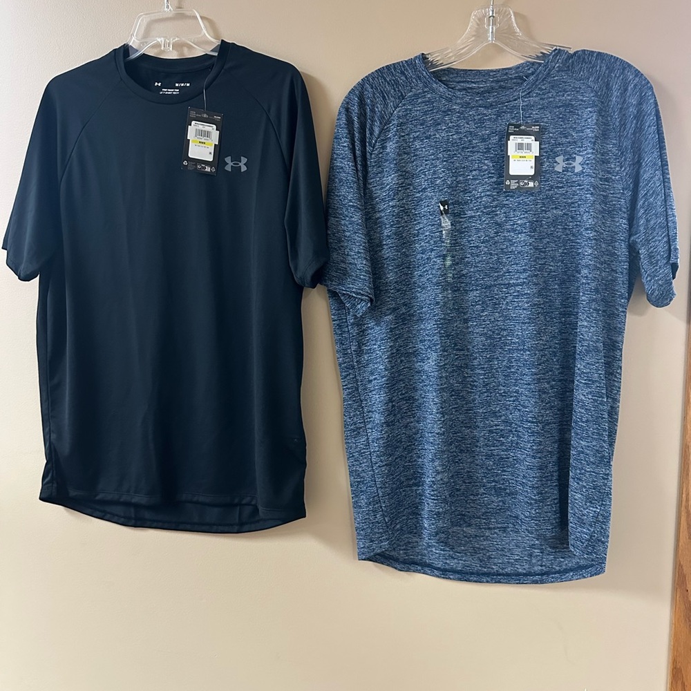Under Armour Men's Short Sleeve Tees - Black and Heather Blue